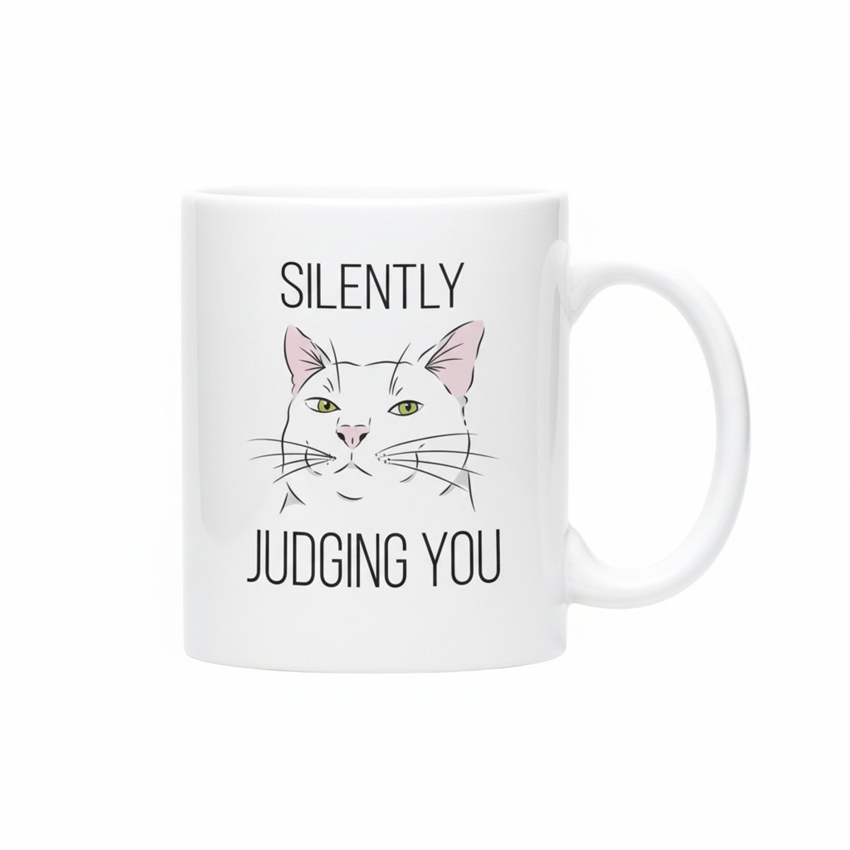“Silently Judging You” Kattenmok – Grappige Koffiemok voor Kattenliefhebbers 330 ml