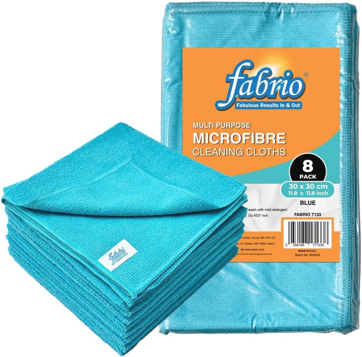 Microvezel Reinigingsdoeken - Blauw - 30x30cm - Set van 8