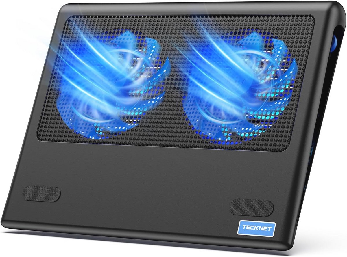 Laptop Koelstootkussen met 2 Stille Ventilatoren en 2 USB-Havens voor 12-16 inch laptops