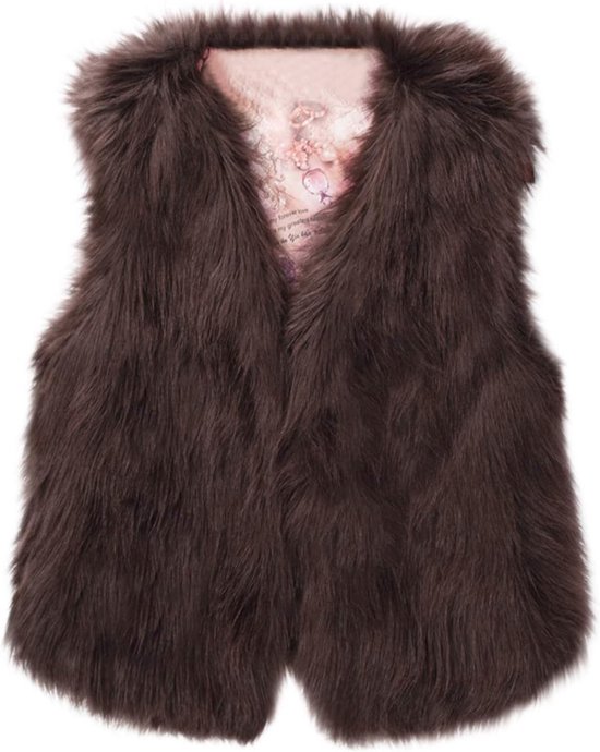 Gilet d'hiver sans Mouwloos en fausse fourrure pour femme - Doux et confortable