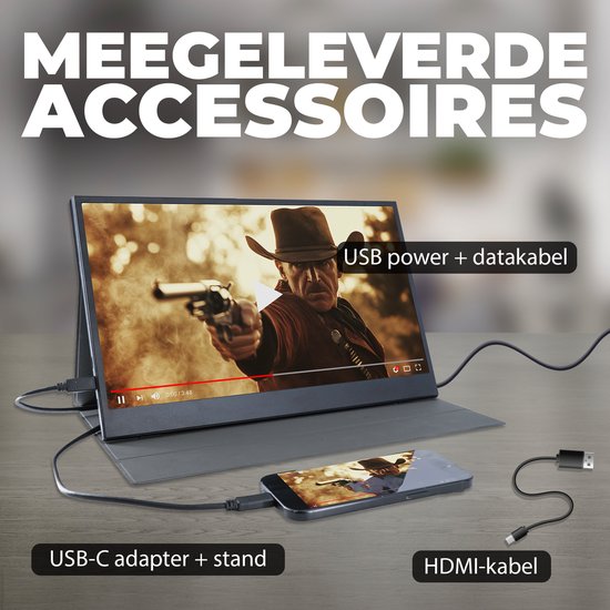 Denver Draagbaar Beeldscherm - 15.6 inch Full HD - HDMI - USB-C ...