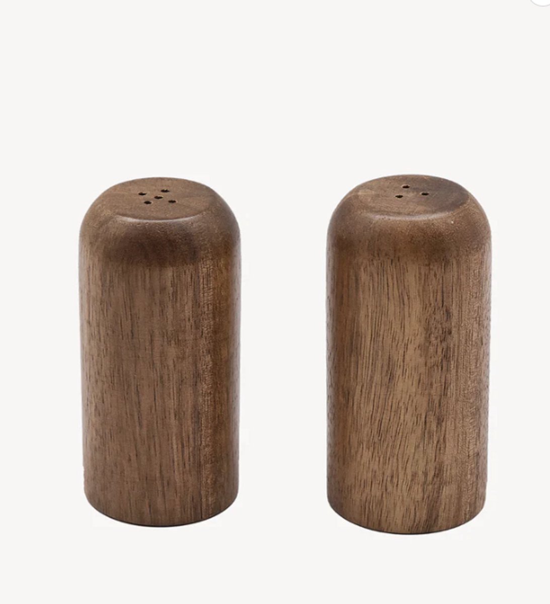 Zoha Acaciahouten Zout- en Peperstrooiers – Set van 2 – 9 cm – Houten Kruidenstrooiers