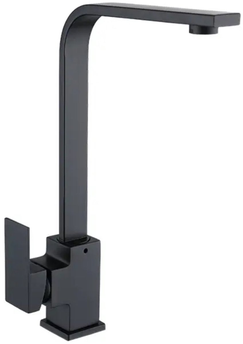 Hudor Wastafelkraan Zwart Messing - Alphée 014 Collectie - Draaibare Uitloop - Moderne Fonteinkraan - Tijdloos Design - Waterbesparing 30%