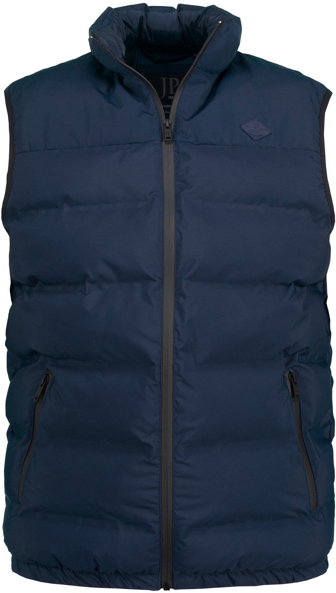 JP 1880 - Heren - Doorgestikte bodywarmer outdoor opstaande kraag rits - Navy blauw - Maat 5XL