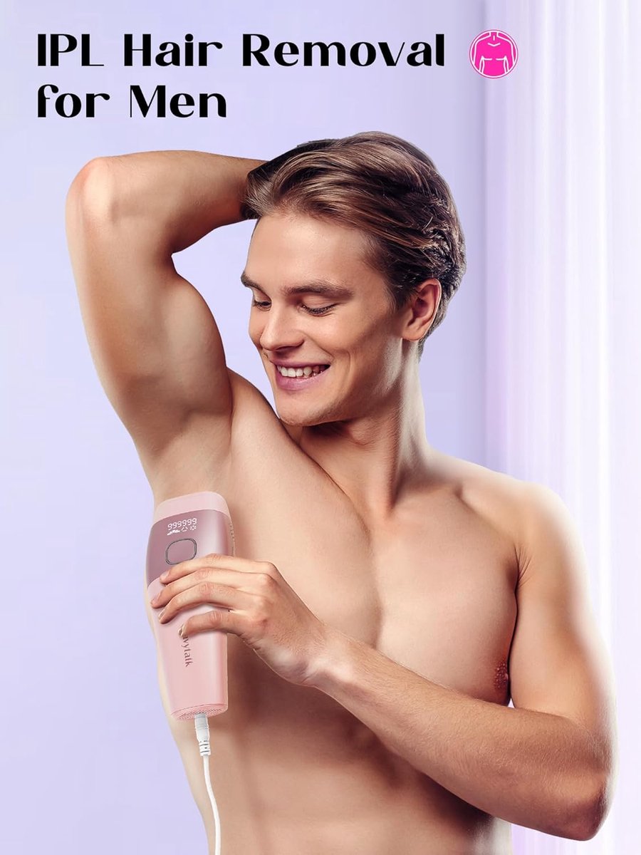 Laser Hair Removal - Laserontharing - Met Ijskoelsysteem Hoge Energie 9 - Energieniveaus - IPL-Apparaten Ontharing Voor Vrouwen En Mannen - Lichaam, Gezicht, Oksels, Benen - (Roze) thumbnail 6