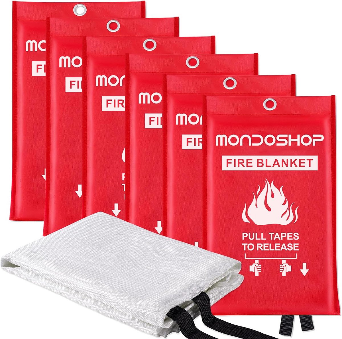 Branddeken Set (6 stuks) - Brandwerend Blusdeken voor Huis, Keuken, Camping en Auto