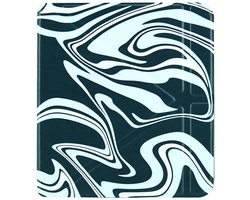 Origami Sleepcover Geschikt voor Kobo Libra 2 Hoes Abstract Petroleum kleuren * - ereader hoesje - cover