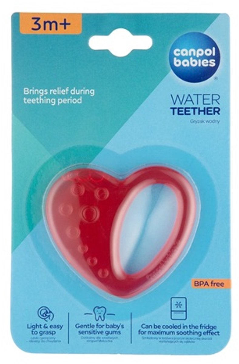 Canpol Babies hart waterbijtring voor baby's - 3m+ Rood