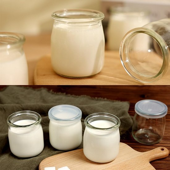 Set van 20 Glazen Yoghurt Potjes met Deksel (200ml) - Dessertglazen voor Pudding, Jam of Kaarsjes — afbeelding 4