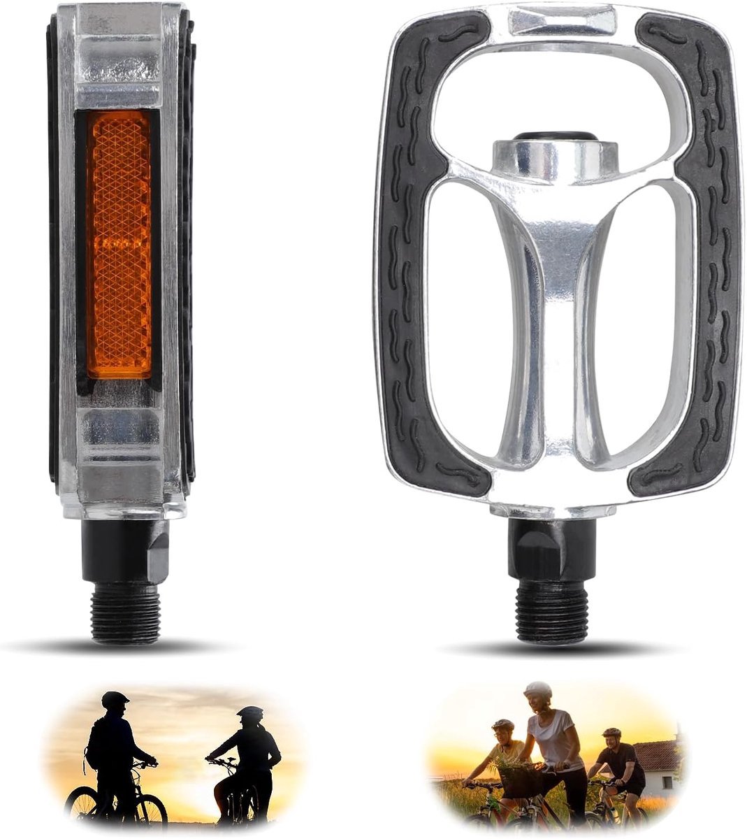 Stunq® Fietspedalen voor Diverse Fietstypes met Antislip en Reflecterende Veiligheidskenmerken