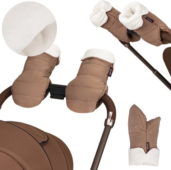 Lionelo Handmuff Oli - Kinderwagen handmoffen - Warme water- en winddichte handschoenen voor duwstang - Universele maat - Magnetische bevestiging - Zachte Shu-voering - Winter handwarmer voor buggy en wandelwagen - Warm comfort voor koude winterdagen van LIONELO — afbeelding 2