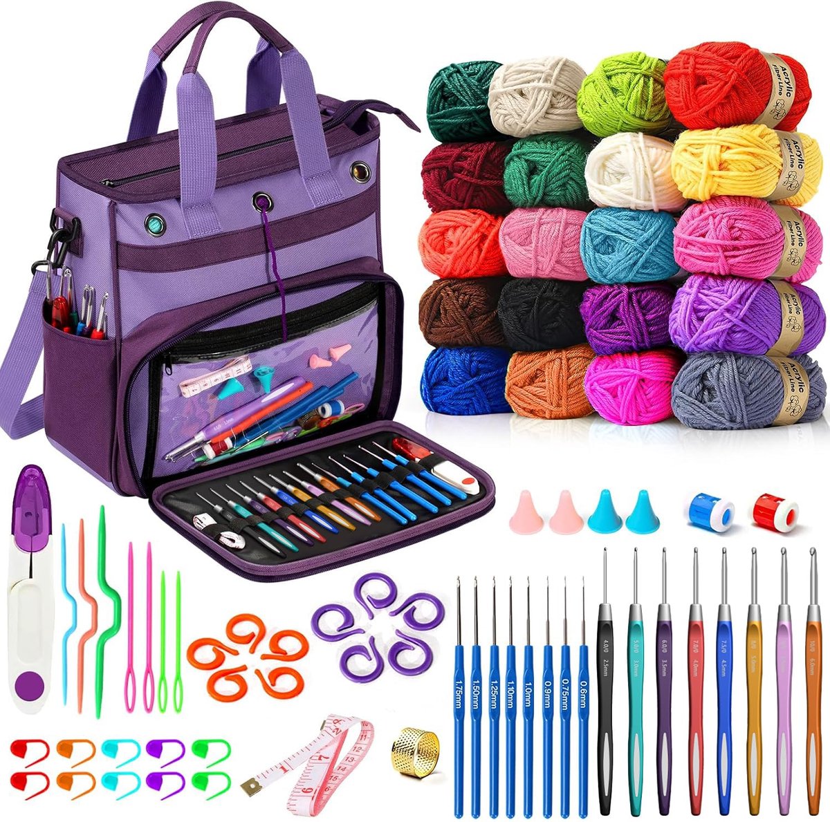 IMPERATORIS® Creative Haakpakket/Haken pakket 74 essentiële onderdelen - Inclusief Breinaalden - Voor Volwassenen en Beginners