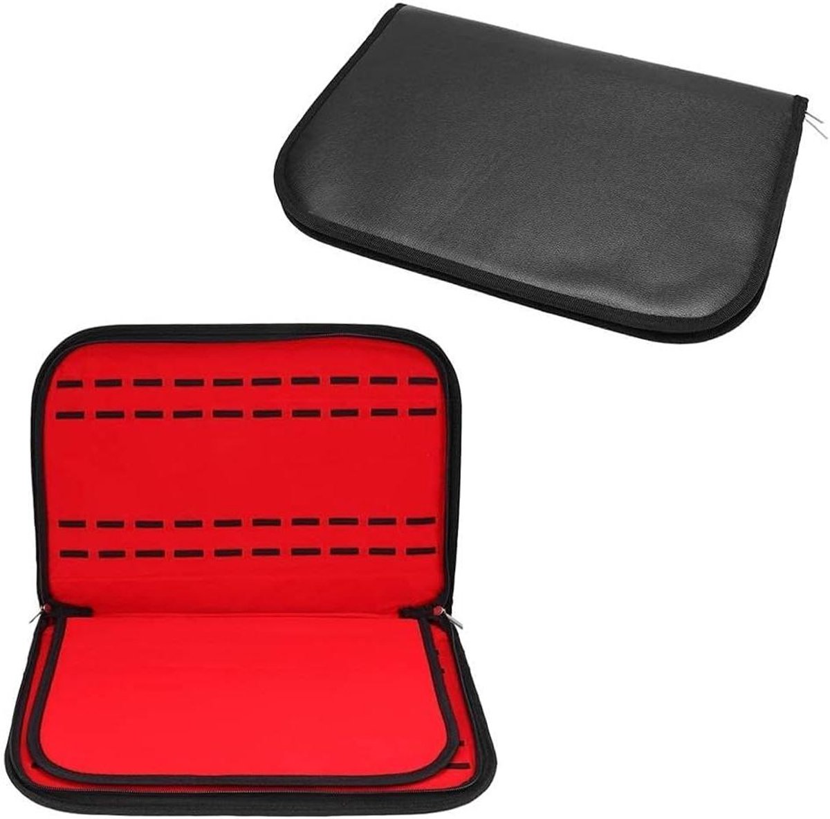 Horloge Opslagdoos met 20 Compartimenten en PU Lint - Horloge Box voor Sieraden - Organizer met Ritsen