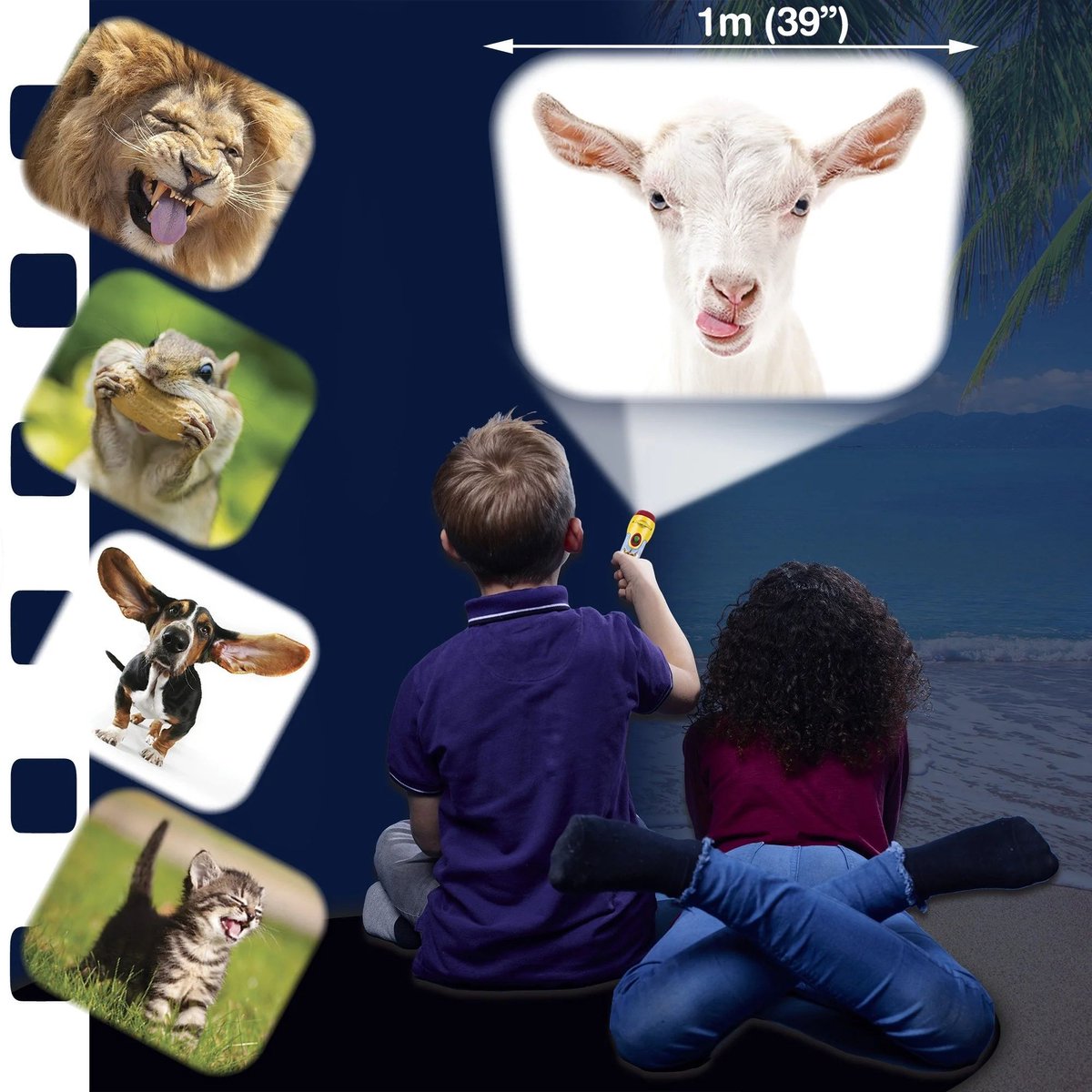 Brainstorm - Funny Animals Torch and Projector - zaklamp grappige dieren – foto 3