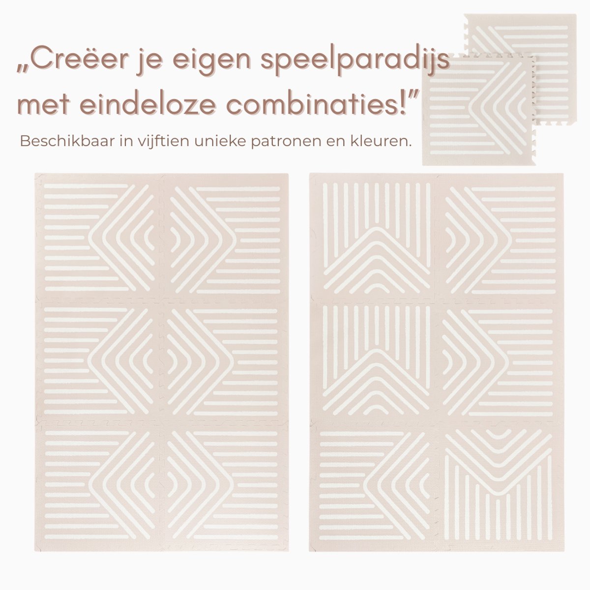 NilaFee™ - Speelmat - Foam - Baby - Speelkleed - Kruipmat - 180 x 120 x 1.5 cm - Puzzelmat - Opbergtas -Geometry Sandy – foto 2