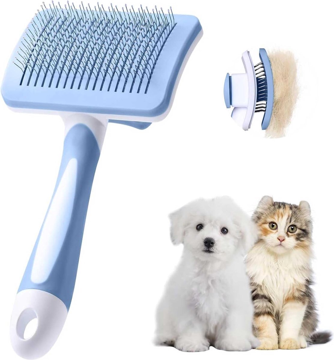 Stunq® Tomentose Underhair Removal Blue - Dog and Cat Self Cleaning Small Brush