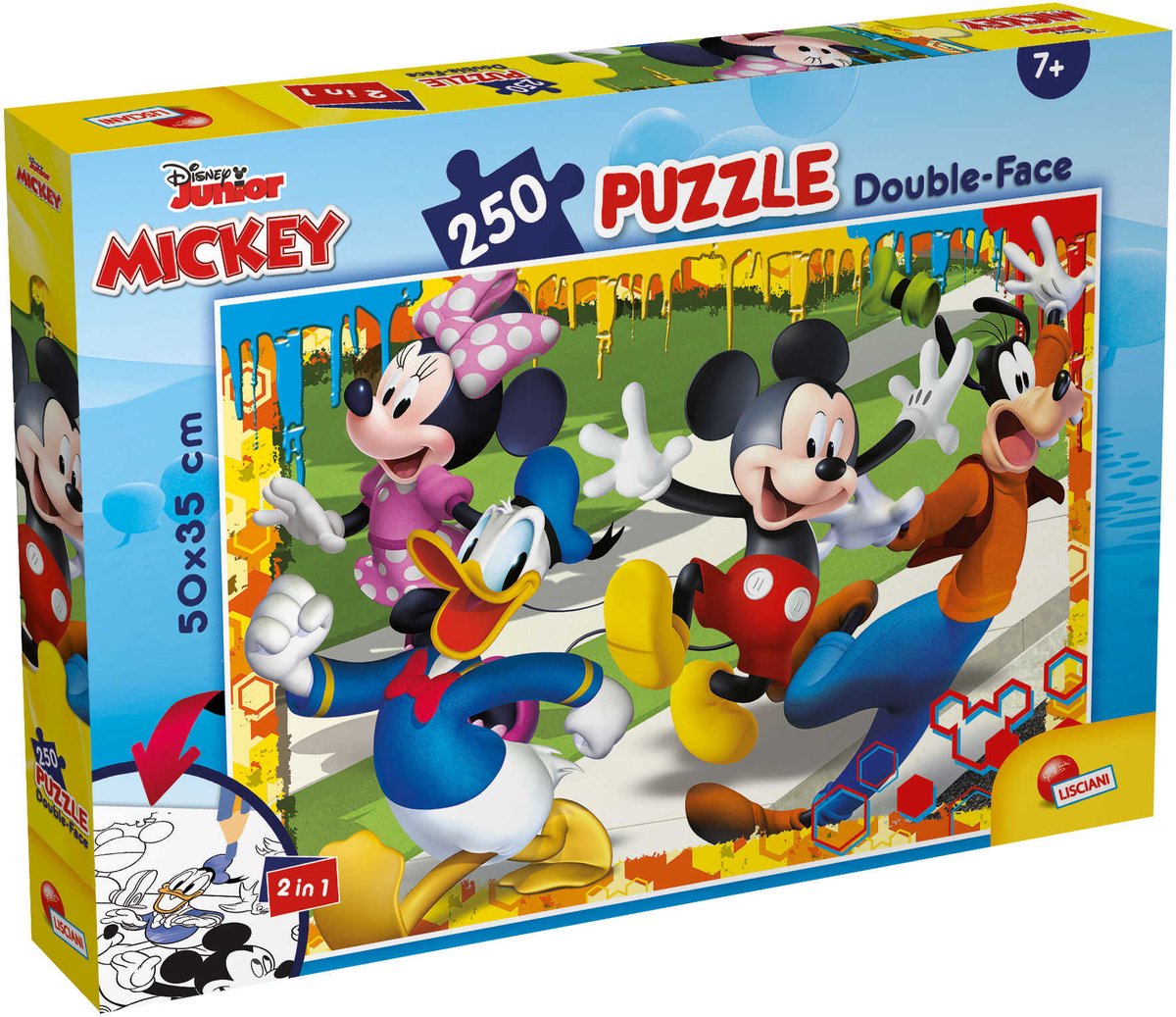 Lisciani - mickey mouse - double face - puzzel - 250 stukjes