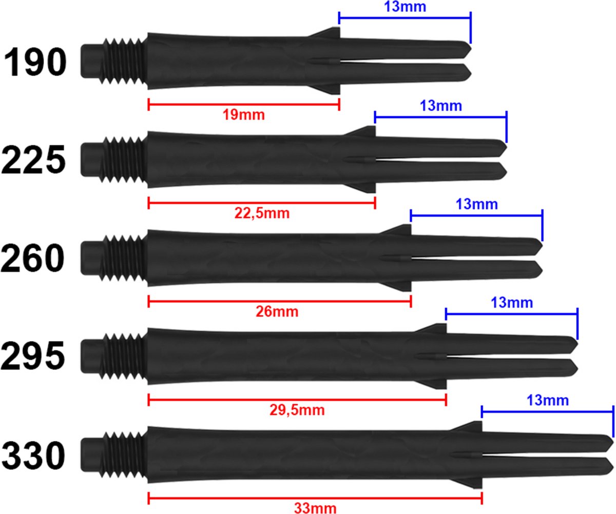 L-Style L-Shaft Locked Carbon 2-Tone Red - Dart Shafts