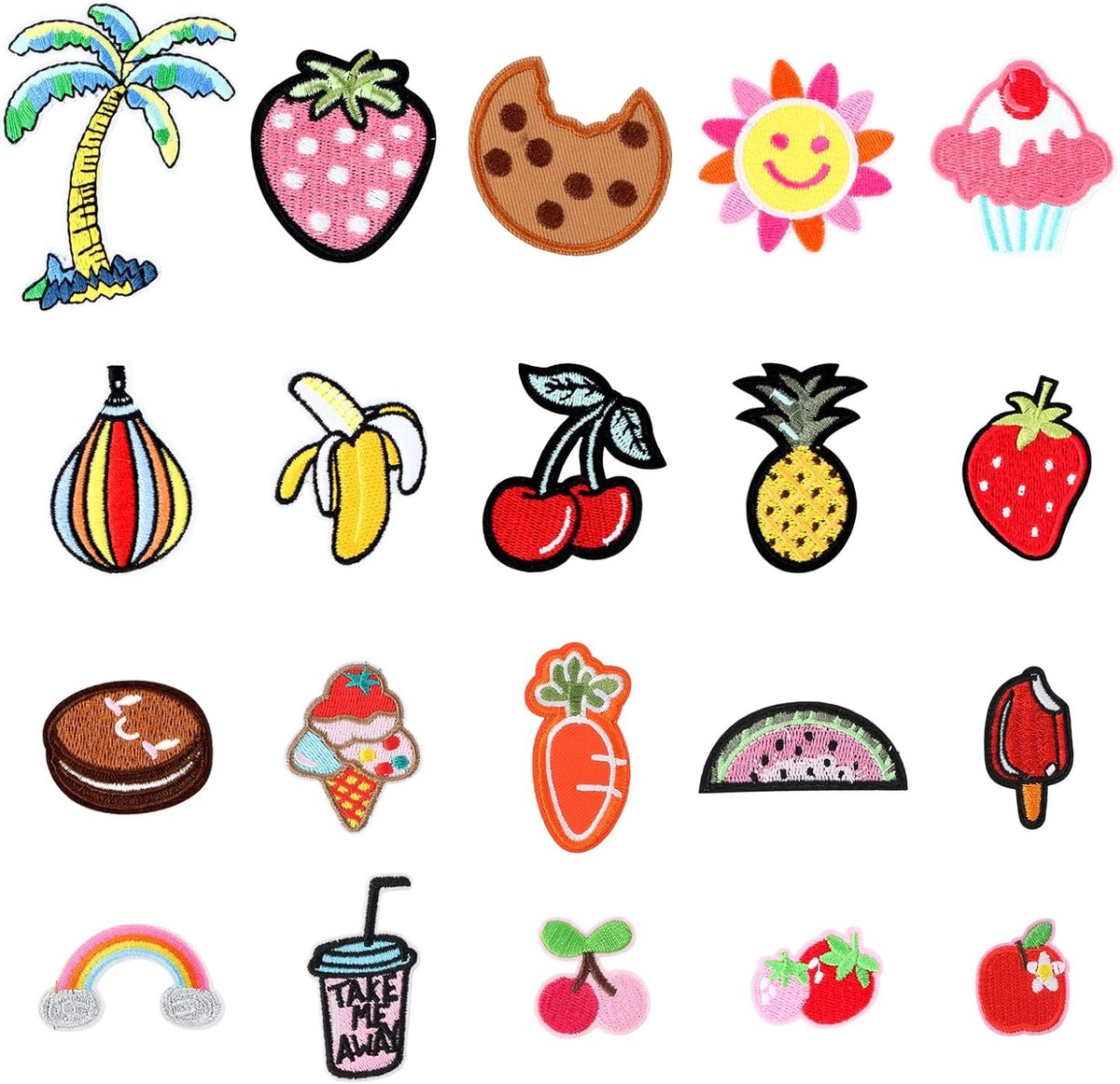 20 Stuks Geborduurde Patches voor Kleding - Diverse Strijkpatches - Borduren - DIY Accessoires voor Jeans, T-Shirt, Hoeden