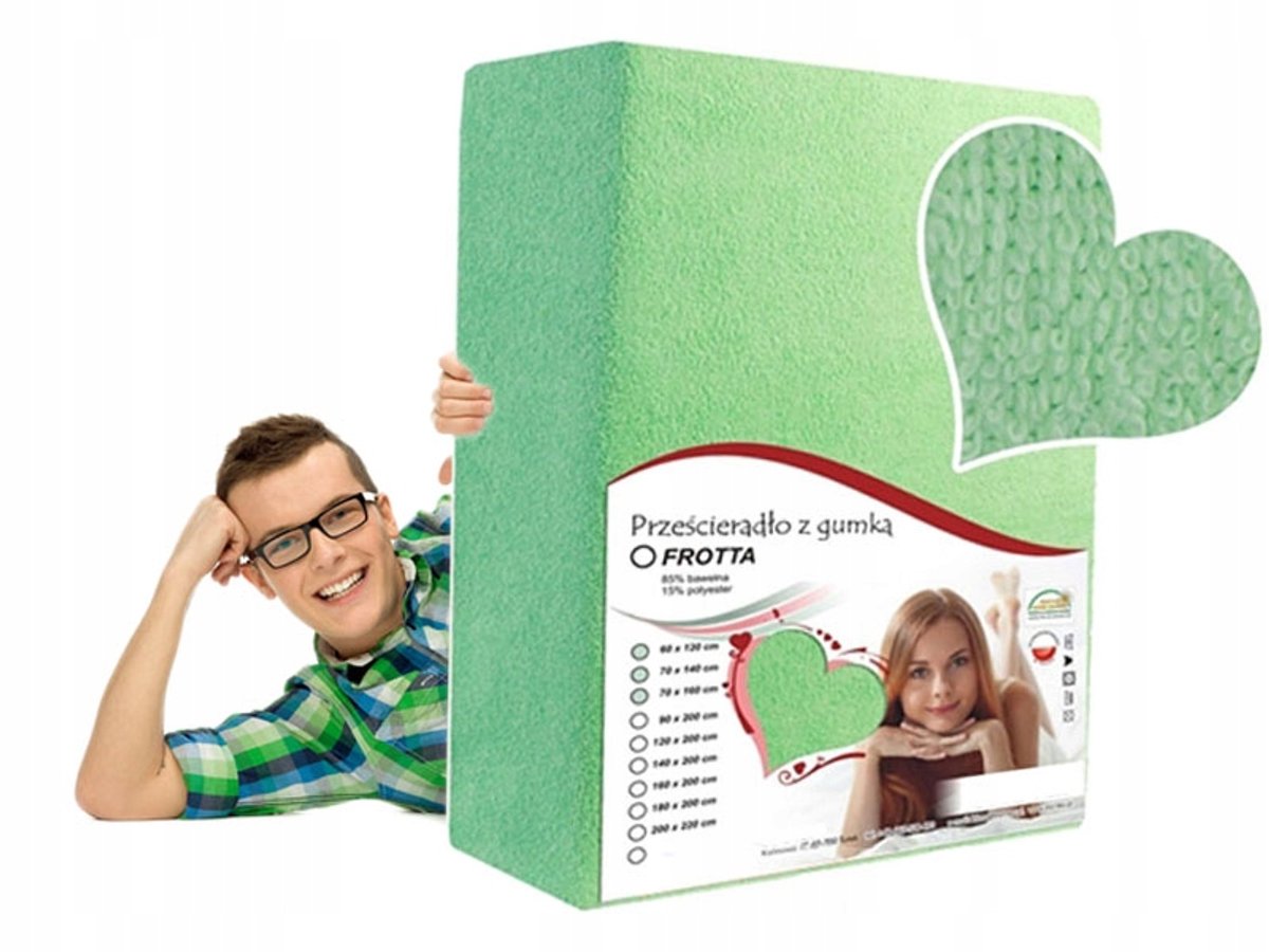 Zacht Frotté Hoeslaken Pistache 70x200 cm met Elastiek