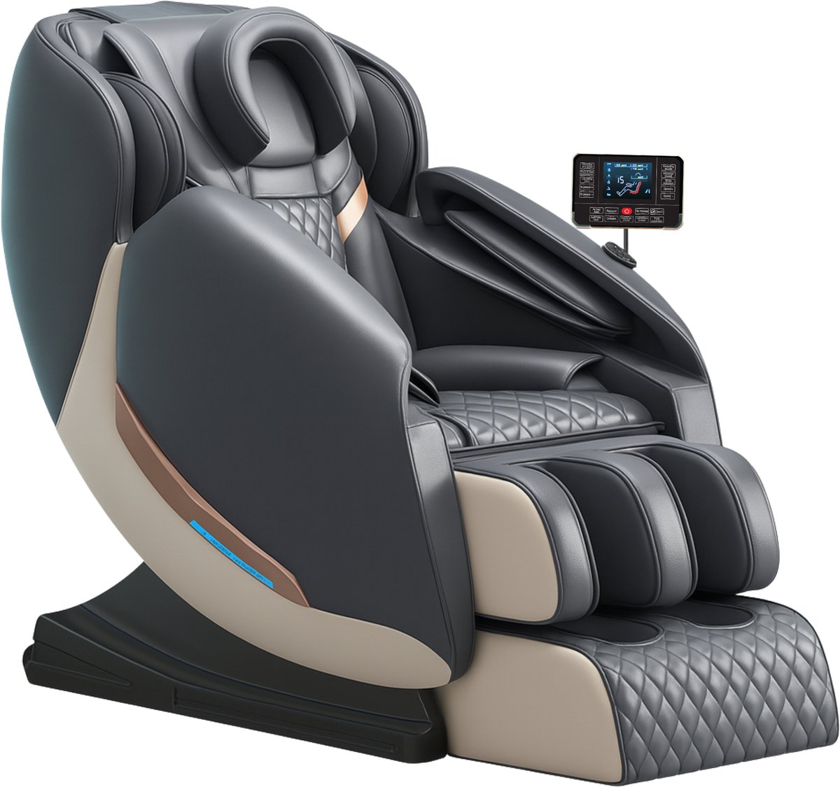 AlienComfort Shiatsu Massagestoel LUNA - Grijs - Compact