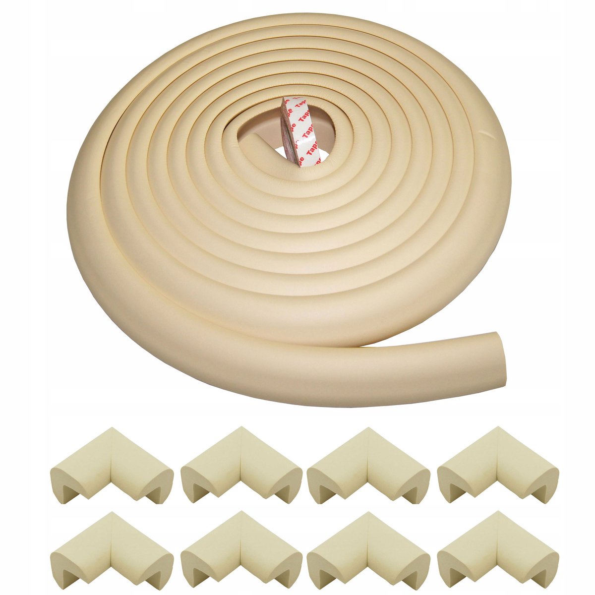 5m Beige Schuimrand Bescherming met 8 Hoekbeschermers