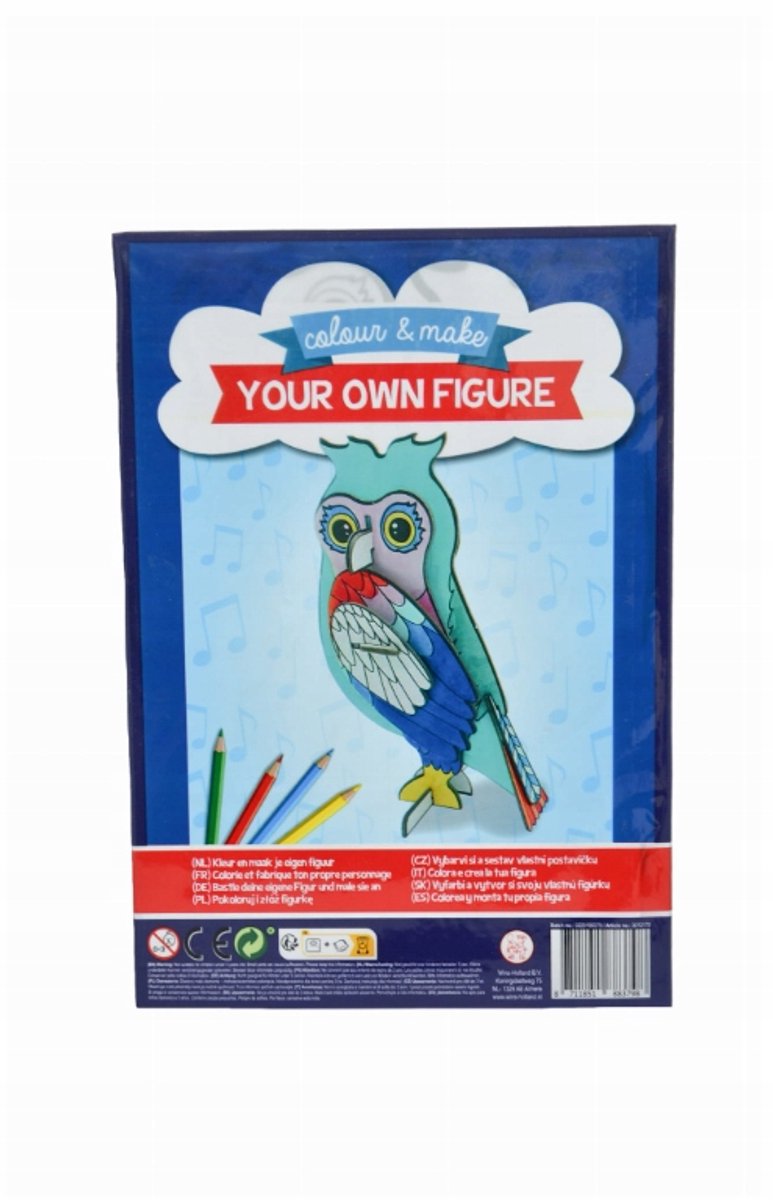 3D Puzzel Uil - Zelf Bouwen & Schilderen - Knutselpakket