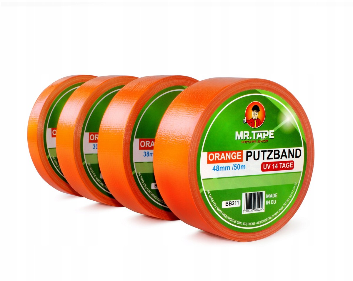 Sterke Oranje Stukadoorstape 38mm x 50m - UV Bestendig