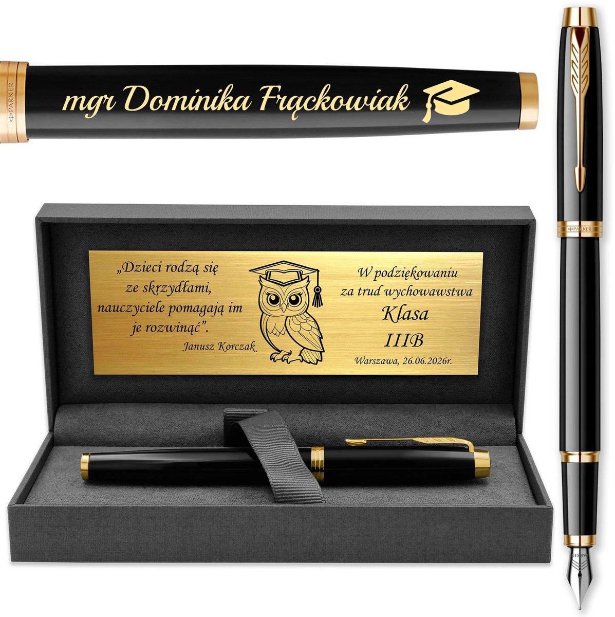 Parker IM Zwart Vulpen Verguld met Gratis Gravure - Perfect Cadeau