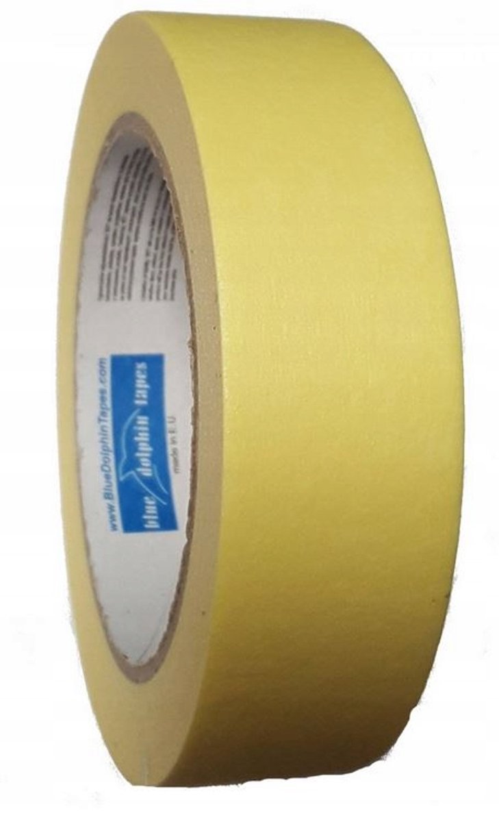 Blue Dolphin Gele SchilderTape 30mm x 50m - Papier Masking Tape