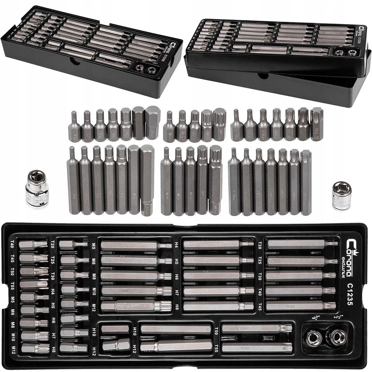 40-delige Bitset Imbus Torx Spline - Staal S2 - Werkplaatswagen Inleg