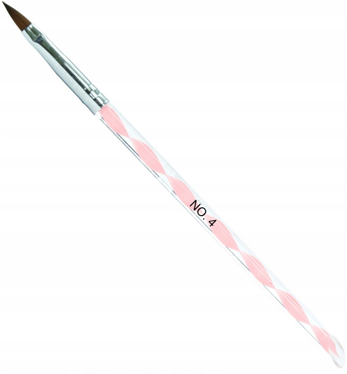 Synthetische Acryl Penseel Spiraal Punt #4 Roze Handvat