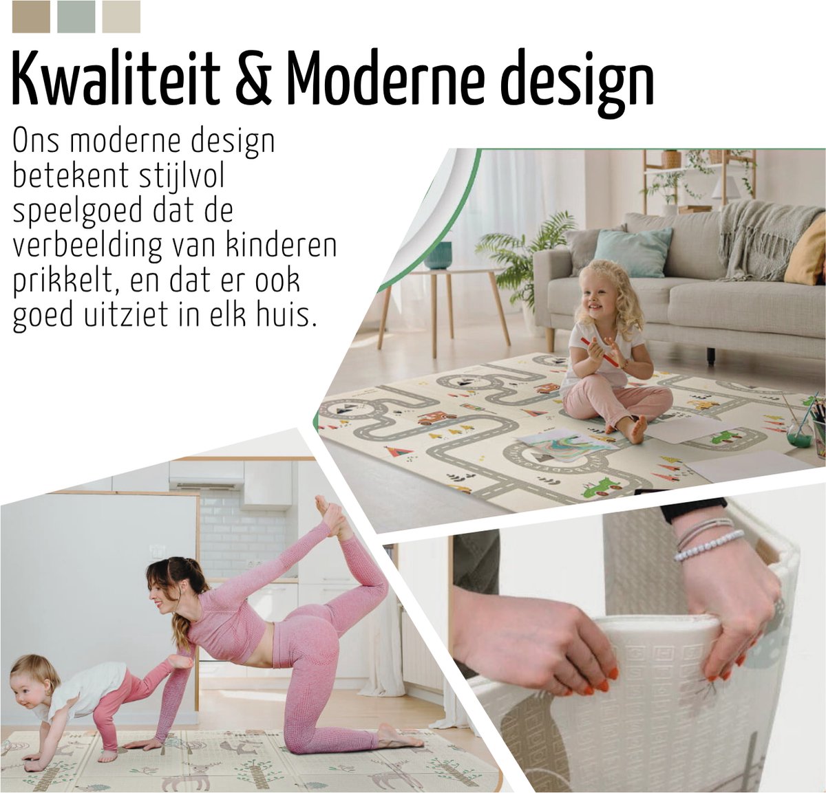 Roosly Speelmat Baby - Speelkleed Baby - Inclusief Opbergtas - babygym - kruipmat - playmat - Dubbelzijdig en opvouwbare Foam XPE 180 x 200 cm - speelgoed - Veilig & Zacht - model Llama — afbeelding 10