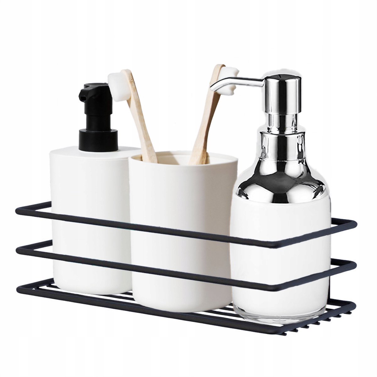 Stijlvolle zwarte wandplank voor badkamer en keuken - metaal, mat