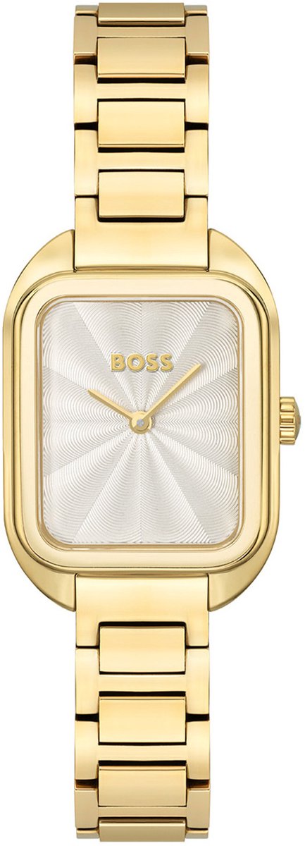 BOSS HB1502684 BALLEY Dames Horloge - Mineraalglas - Staal - Goudkleurig - 35 mm breed - Quartz - Vouw-Vlindersluiting - 3 ATM (spatwater)