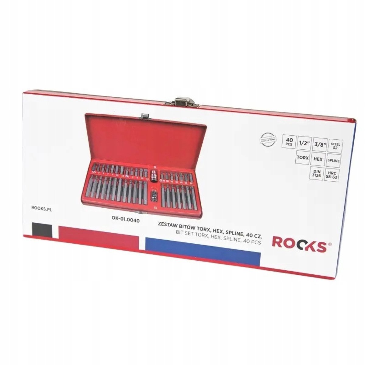 ROOKS Bitset Torx, Hex, Spline 40 Delen - Metaal