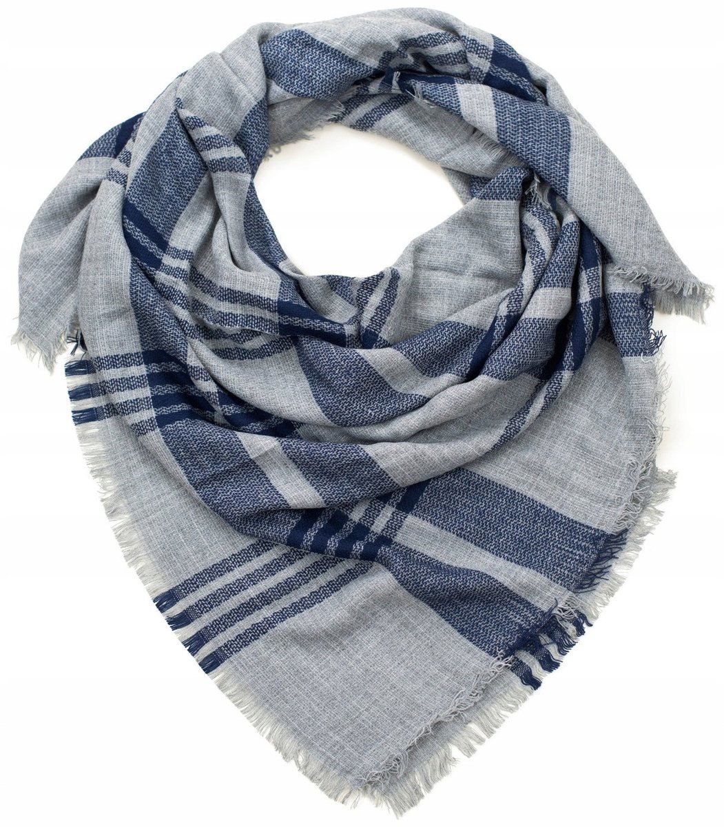 Casual As Usual Sjaal - Grijs & Marineblauw