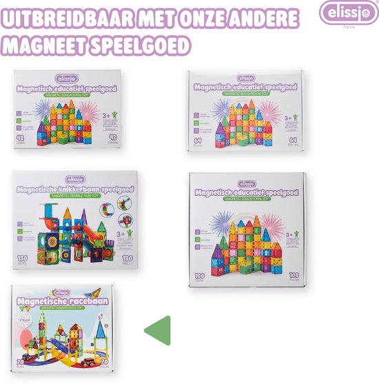Gladi Magnetisch Speelgoed - Racebaan - Magnetic Tiles