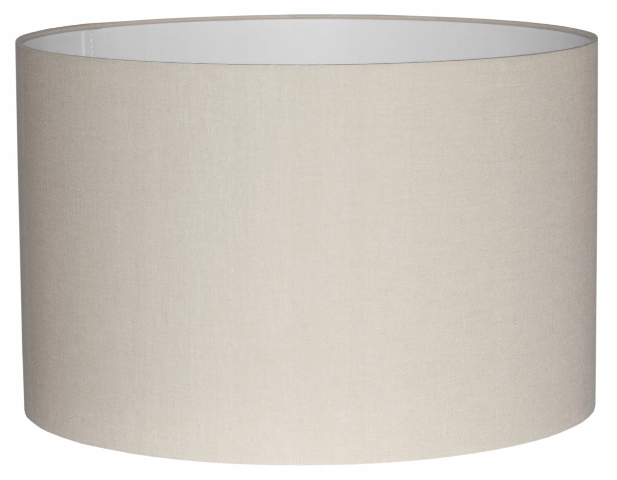 Beige cilinderlampenkap 30 cm E27 met omwikkelde rand Stijlvol