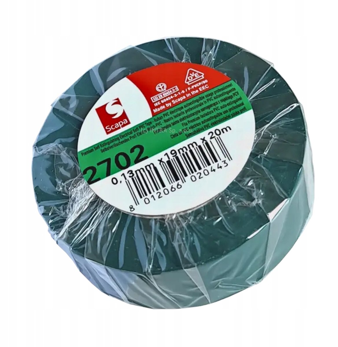 Scapa 2702 PVC Isolatietape Groen 19mm x 20m - Zelfvloeiend