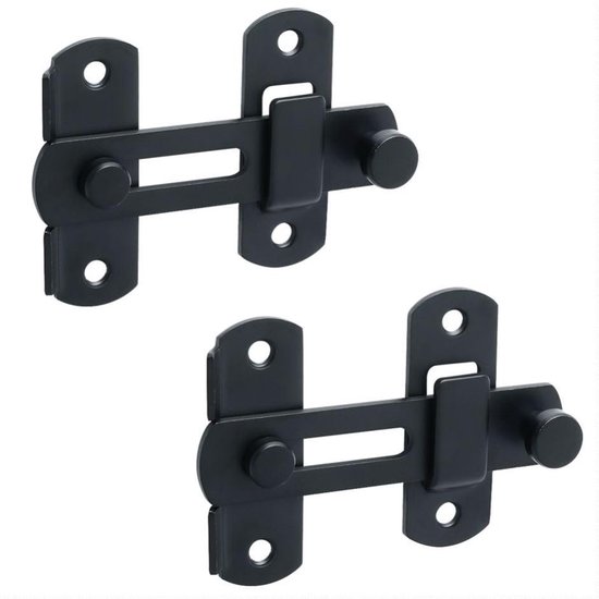 Deurschuif - Overslaggrendel - RVS Deurgrendel met Schroeven - Voor Kasten, Ramen, Kleine Deuren - Geschikt voor badkamers en meubels - Verstelbare afstand 46~88 mm - zilver