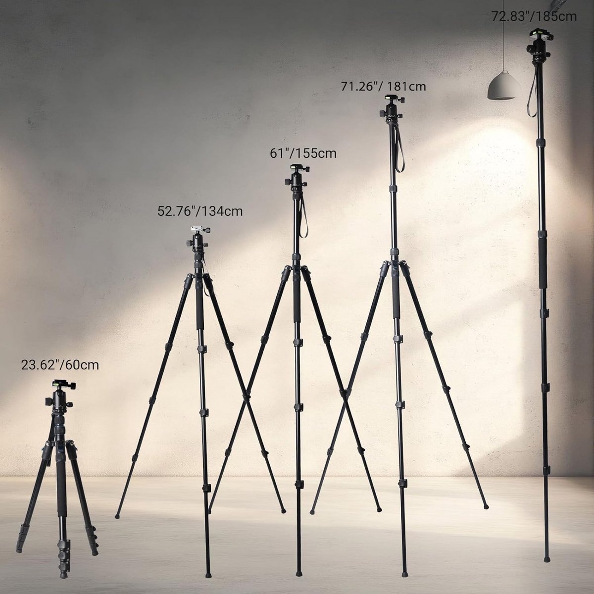 Professioneel 71 inch Camera Statief & Monopod Lichtgewicht Aluminium voor DSLR met 360° Balhoofd