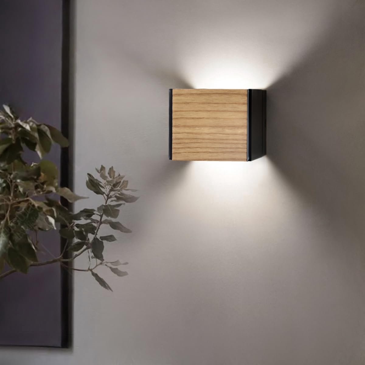 Moderne Zwarte LED Wandlamp voor Binnen - Warm Wit Licht voor Slaapkamer of Woonkamer