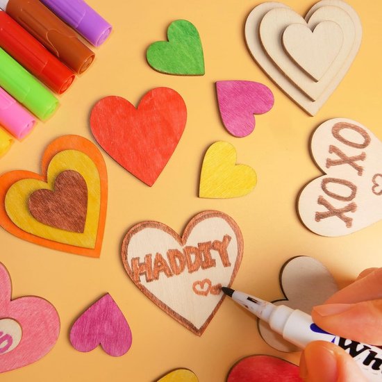 Houten harten decoratie voor het ophangen van houten