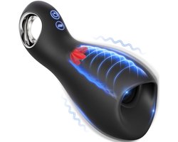 Daity Masturbator voor Mannen – Automatische Elektrische Masturbator met 360° Blowjob Simulator – 15 Modi (10 Vibratie & 5 Massage) – Realistische Kunst Vagina – USB-C Oplaadbaar – Pocket Pussy – Sex Toys Mannen – Zwart