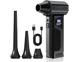 Autostofzuiger, draadloze pneumatische stofafzuiger met turbojetventilator, 4 regelbare snelheden, multifunctionele turbojetventilator, geschikt voor het reinigen van computers, toetsenborden, auto's, gevallen bladeren en stof.