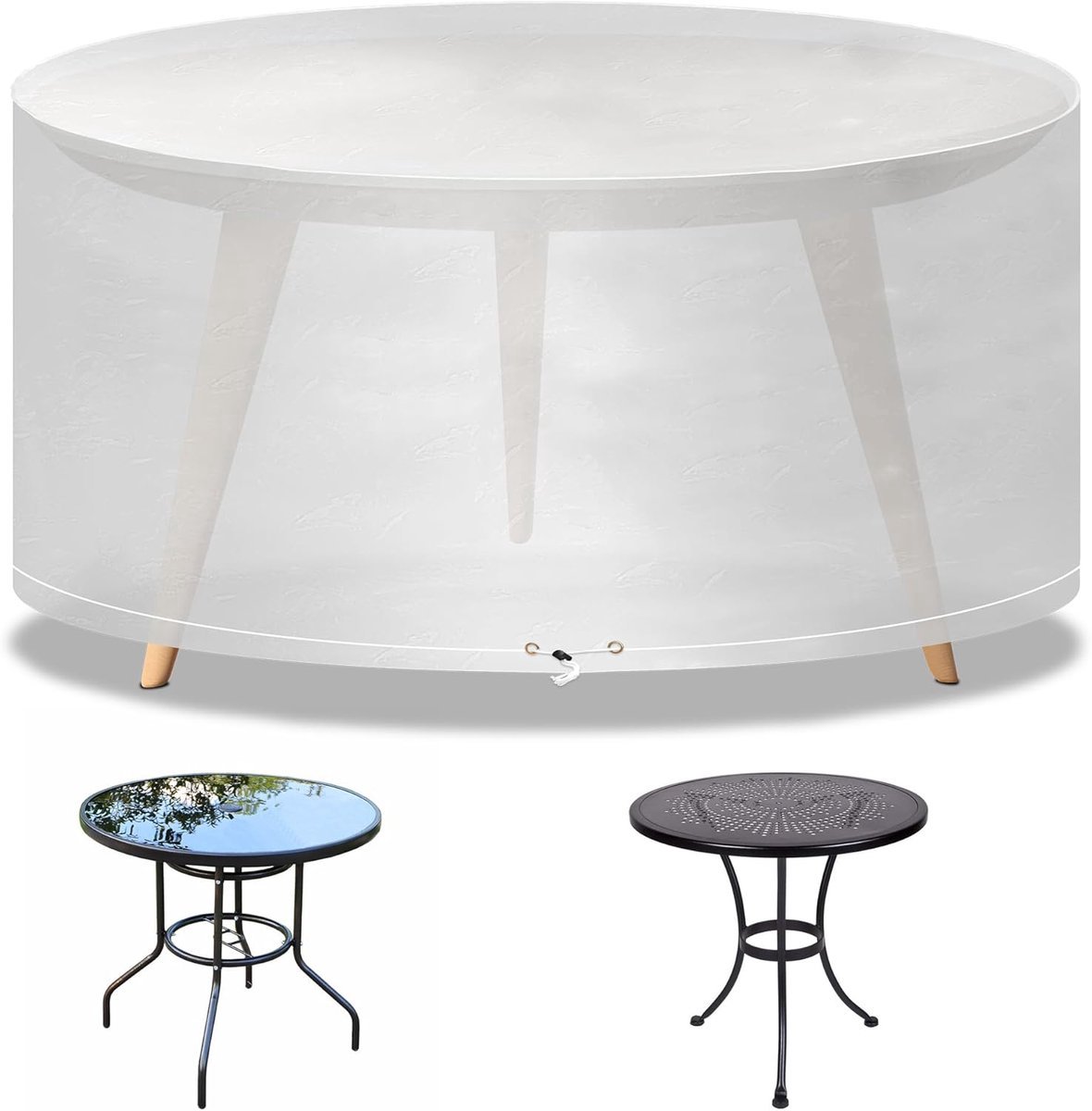 Stunq® Beschermhoes voor Tuinmeubilair, Waterdicht en UV-bestendig, Diameter 102 x 71 cm, Transparant