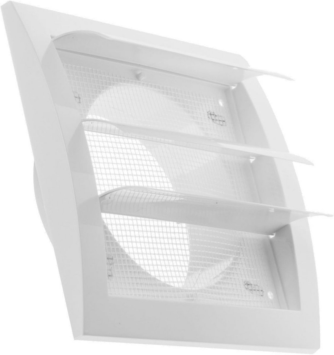 Rond Ventilatierooster Ø100mm met Vaste Lamellen, Terugslagklep en Insectenhor