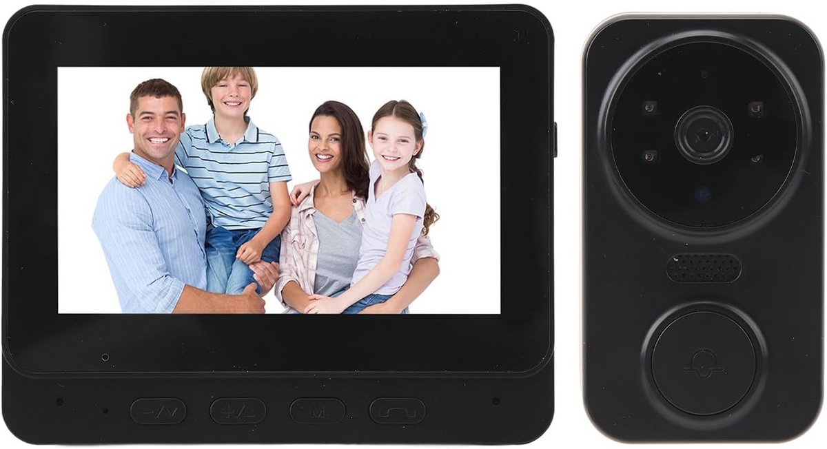 Draadloze Videodeurbel met 1080P HD Camera, Wifi Intercom, Nachtzicht en Oplaadbare Batterij