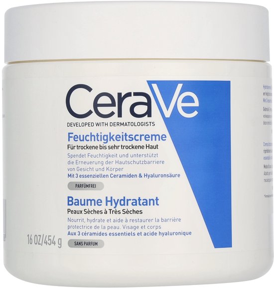 CeraVe Hydraterende Crème - voor Droge tot Zeer Droge Huid - Met Hyaluronzuur en 3 Essentiële Ceramiden - 454g